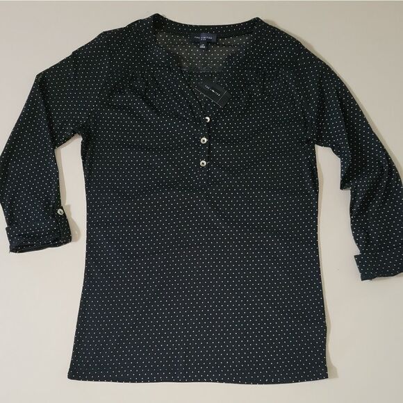 The Limited Black Dotted Blouse - Picture 1 of 11